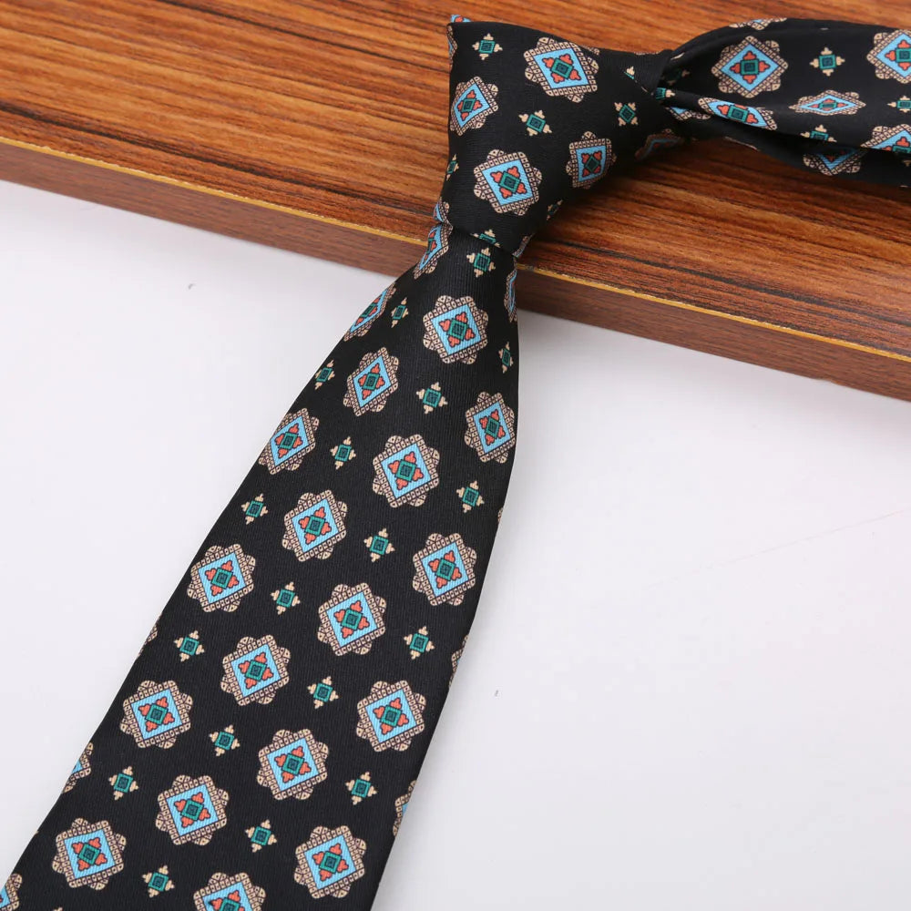 « Cravate Homme 8 cm – Imprimé Paisley & Floral »