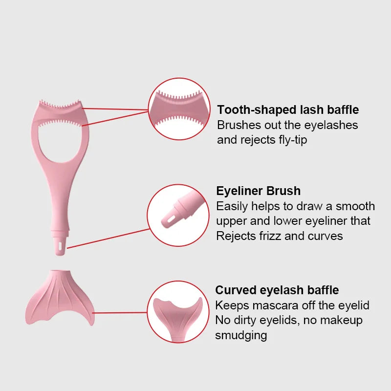 Pochoir Eyeliner Silicone Multifonction — pointe ailée, maquillage rapide et facile, aide pour ombres à paupières et guide cils