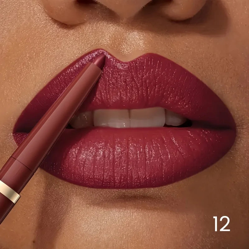 Crayon à Lèvres Nude Mat – Longue Tenue, Waterproof, Haute Pigmentation, Rétractable, Application Lisse, Look Naturel