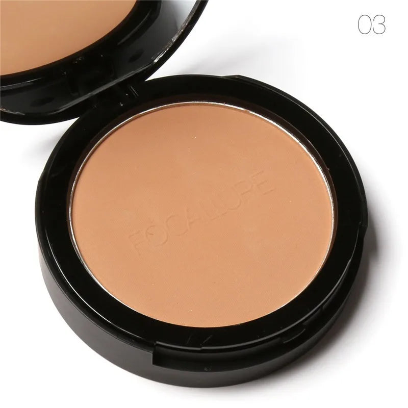 Poudre compacte pour le visage, 3 couleurs — illumine, contrôle le sébum, maquillage nude, fond de teint et base de maquillage