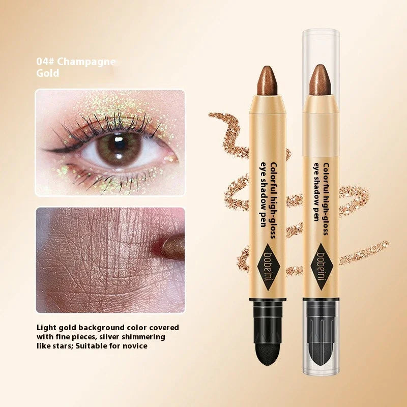 Crayon fard à paupières double embout pailleté, illuminateur, fard à paupières mat, maquillage éclatant, eyeliner