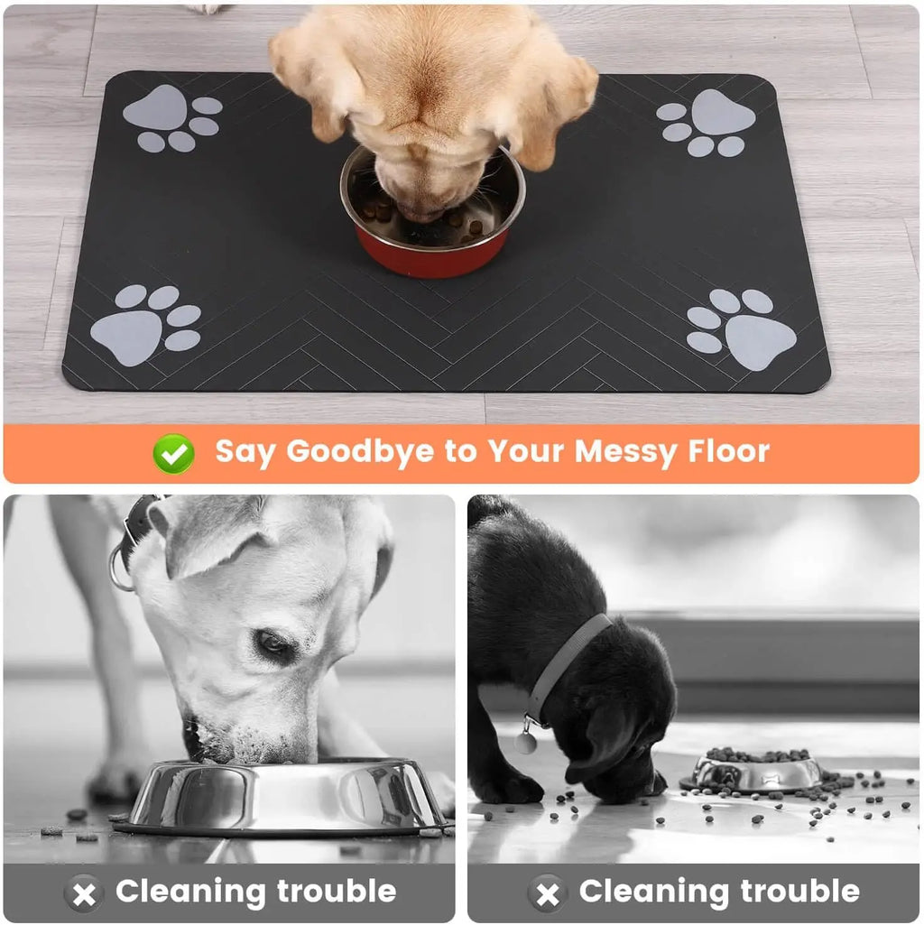 Absorbent Pet Feeding Mat – Waterproof Food & Water Bowl Placemat