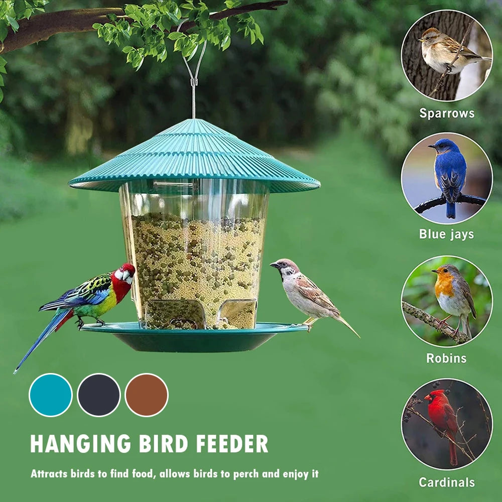 Hanging Bird Feeder – Multi-Port Outdoor Seed & Nut Feeding Station
