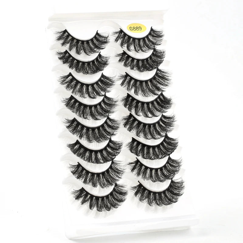 Lot de 10/8/5/3 Paires de Faux Cils 3D en Vison