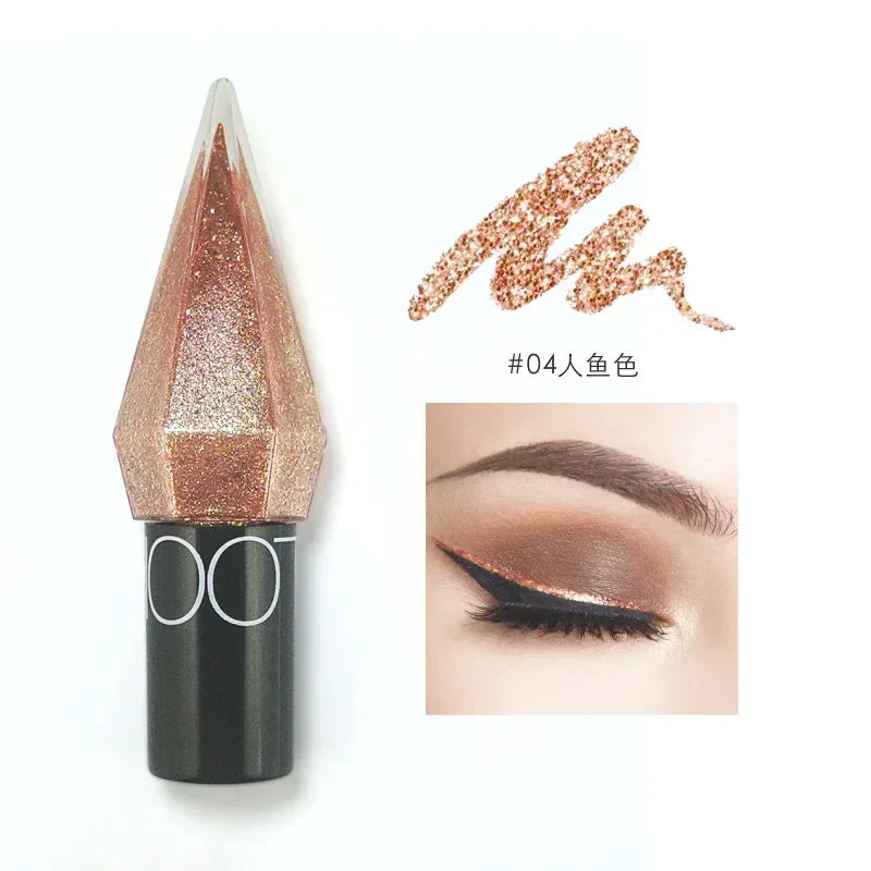 Eyeliner pailleté scintillant – fard à paupières waterproof, argent, or rose, couleurs brillantes et éclatantes pour un maquillage glamour