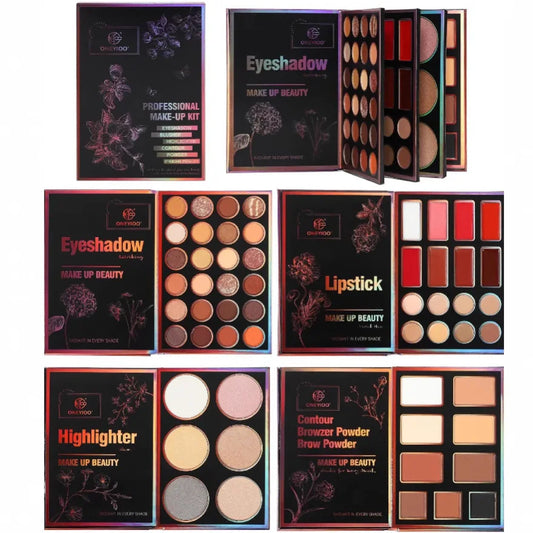 Nouvelle palette 55 couleurs, fards à paupières mats et scintillants, rouges à lèvres, highlighter, contouring, kit maquillage professionnel
