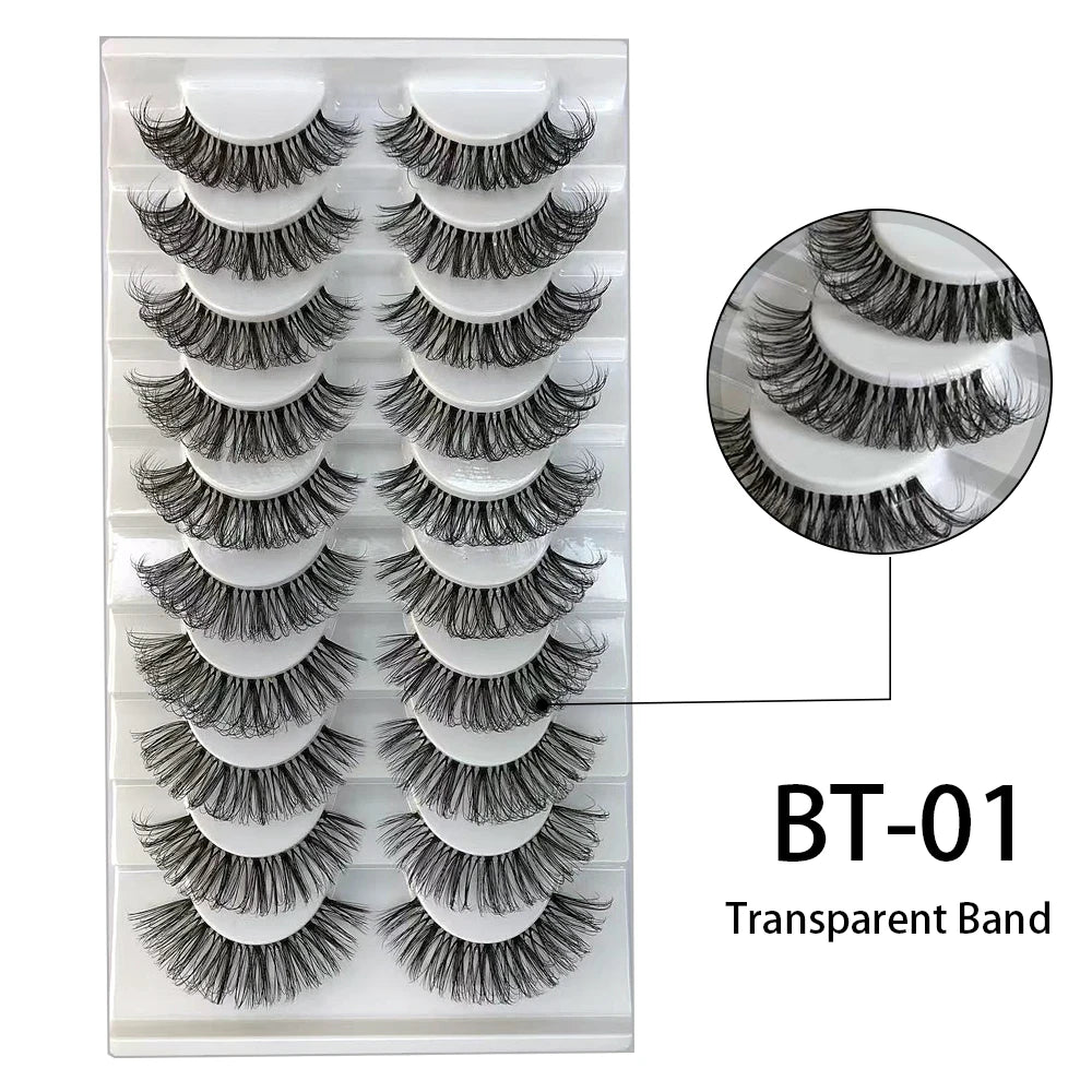 7 à 10 paires de cils – Cils 3D naturels, longs et volumineux, doux et légers – Faux cils sans cruauté pour maquillage