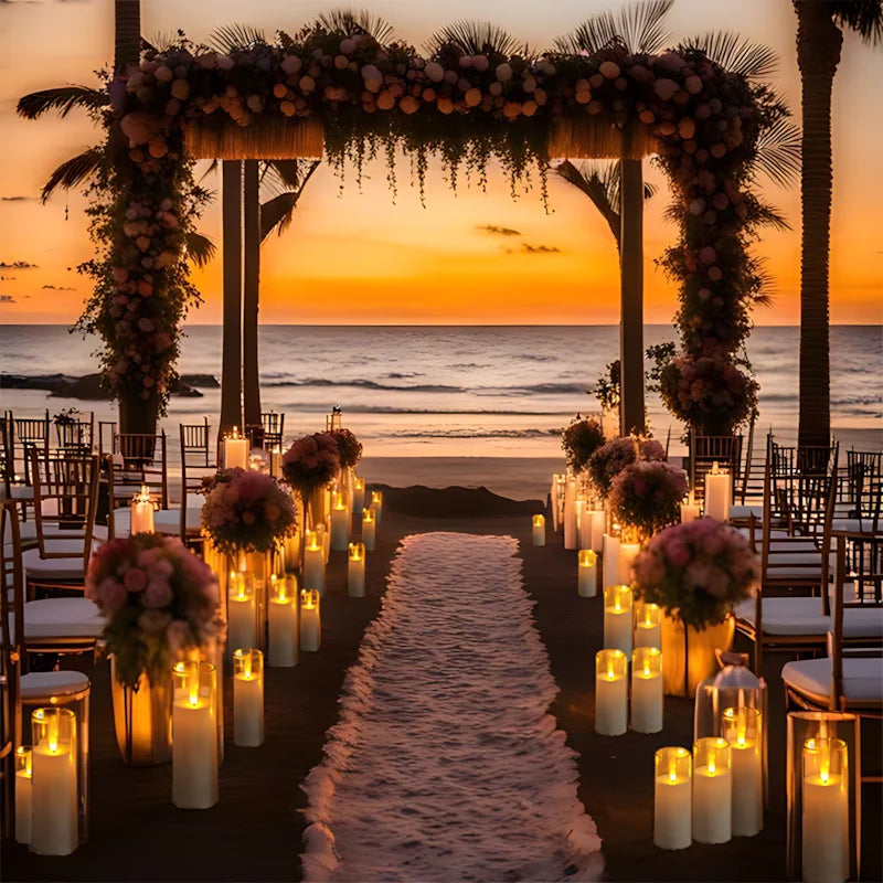 LED Flameless Tea Light Candles (6–90 PCS) – Flickering Acrylic Cup Candles for Weddings & Events