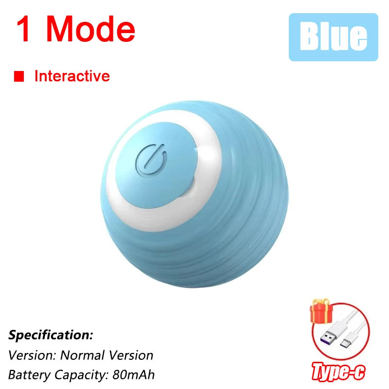 Automatic Interactive Rolling Ball with Faux Tail – Rechargeable Smart Cat & Dog Toy