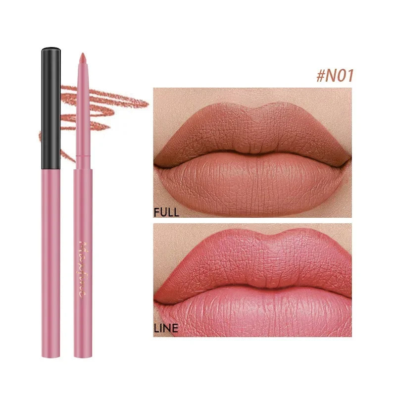 Set 18 Couleurs Crayons à Lèvres et Maquillage – Velours Mat, Longue Tenue, Waterproof, Teintes Légères, Facile à Appliquer, Inclut Crayon Sourcils et Fard à Paupières