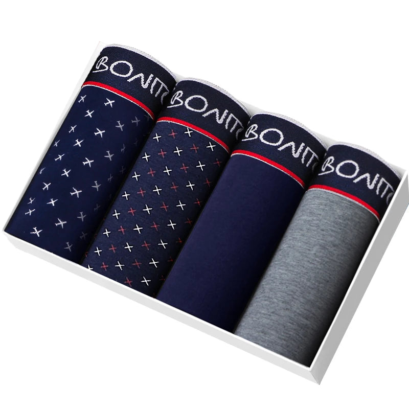 Lot de 4 Boxers Homme – Sous-vêtements Coton Confortables & Sexy