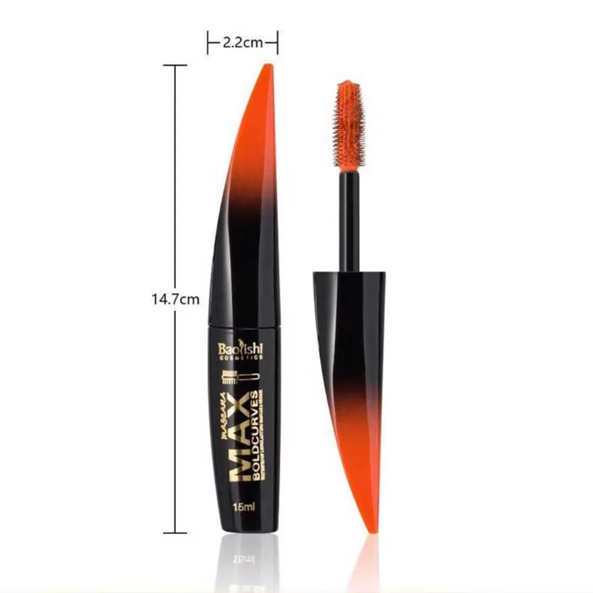 Mascara 6 couleurs grosse brosse épais et recourbant facile à appliquer waterproof longue tenue portable