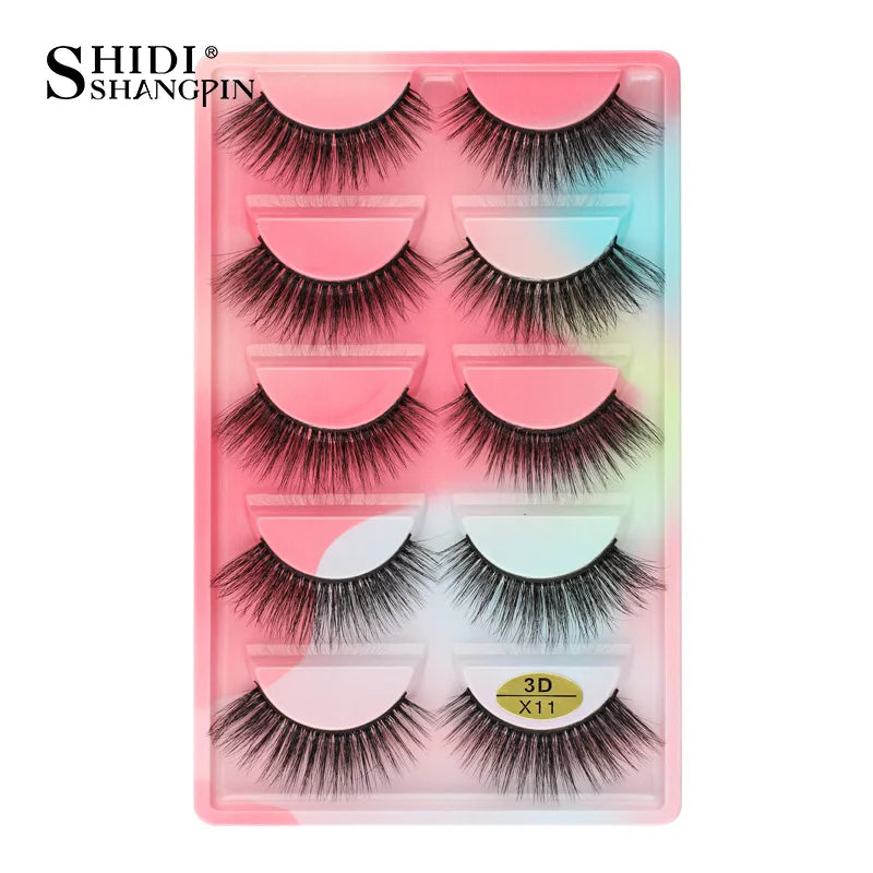 3 à 5 paires – Cils en vison 3D naturels, longs et doux, courts – Faux cils faits main, outil de maquillage pour extension de cils