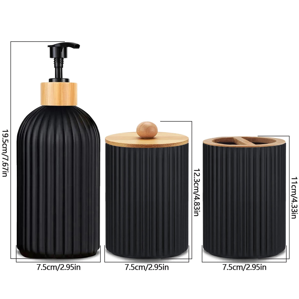 Bathroom Countertop Organizer Set – Soap Dispenser & Toothbrush Holder
