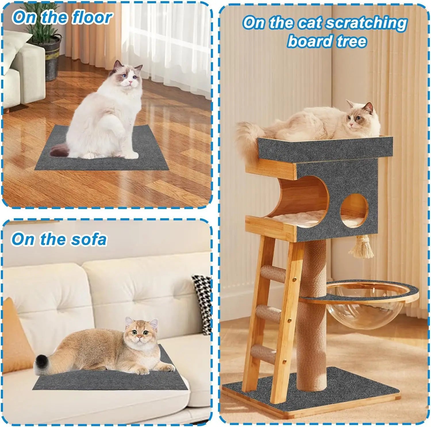 Self-Adhesive Cat Scratch Protector – Trimmable Furniture & Wall Protection Mat