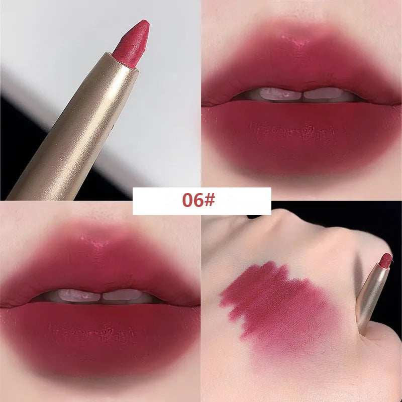Crayon à Lèvres Rotatif Rouge – Longue Tenue, Waterproof, Hydratant, Crayon Rouge à Lèvres, Maquillage Coréen