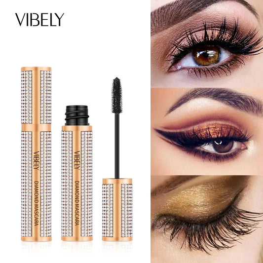 Mascara 4D diamant fibres de soie waterproof allongeant et volumisant cils noir