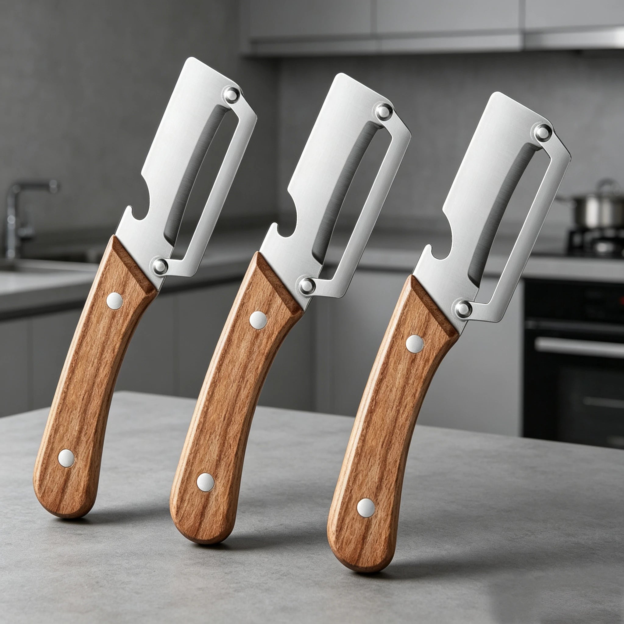 3-in-1 Multifunction Stainless Steel Peeler – Vegetable & Fruit Peeler, Slicer and Shredder Kitchen Tool