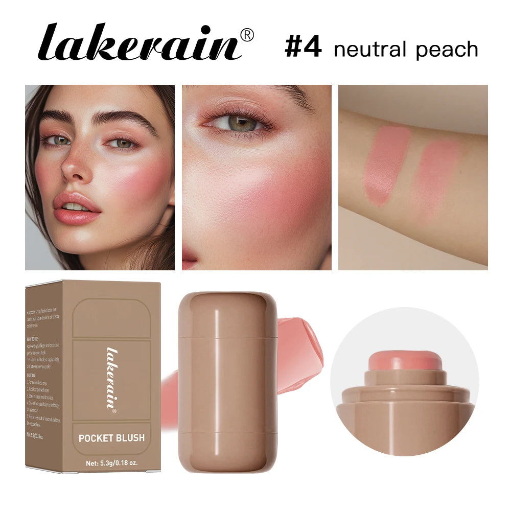 Blush stick 3 en 1 – Waterproof et anti-transpiration, texture crémeuse et soyeuse – Illumine le teint pour un maquillage naturel