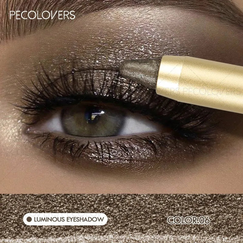 Crayon fard à paupières tube doré, plusieurs couleurs, illuminateur yeux, effet lumineux, waterproof et résistant à la transpiration