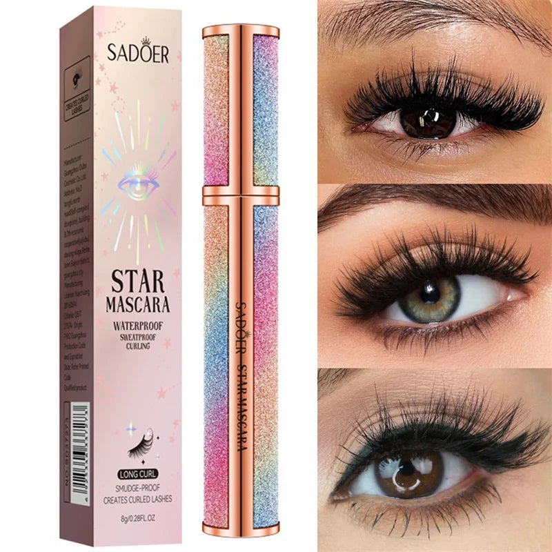 Mascara waterproof allongeant cils noirs soyeux longue tenue extensions maquillage coréen