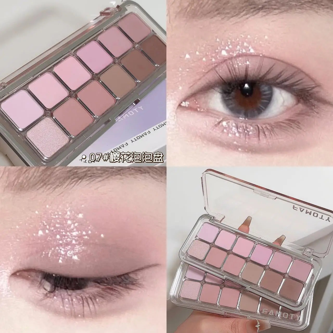 **« Palette fards à paupières 12 couleurs – Faible saturation, tout mat, tons terre pour un maquillage quotidien »**