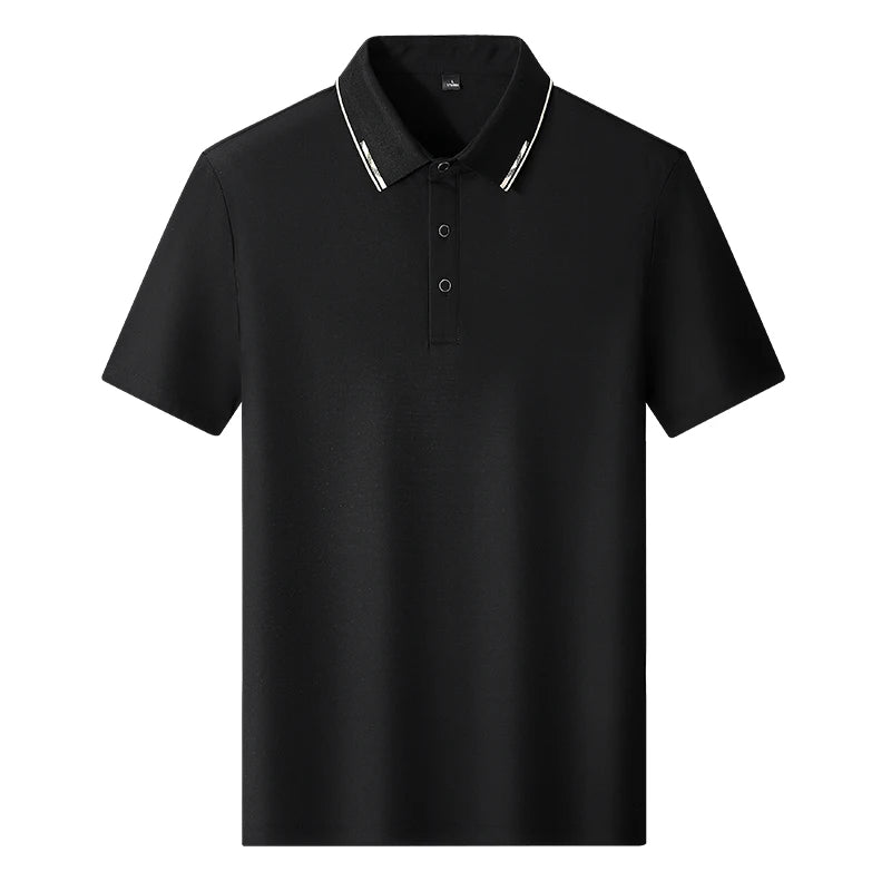 Hommes Polo à manches courtes 2025 été grande taille 9xl 8xl 7xl haute qualité glace soie couleur unie hommes d'affaires polos décontractés