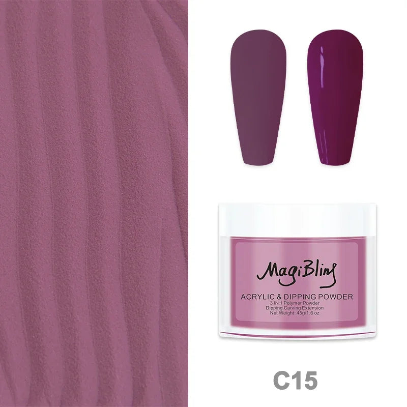 45g Large Acrylic Powder Red Brown Color Nail Extension Tip Engraving 3D Pattern Dust Powder Manicure Professional Nail Supplies