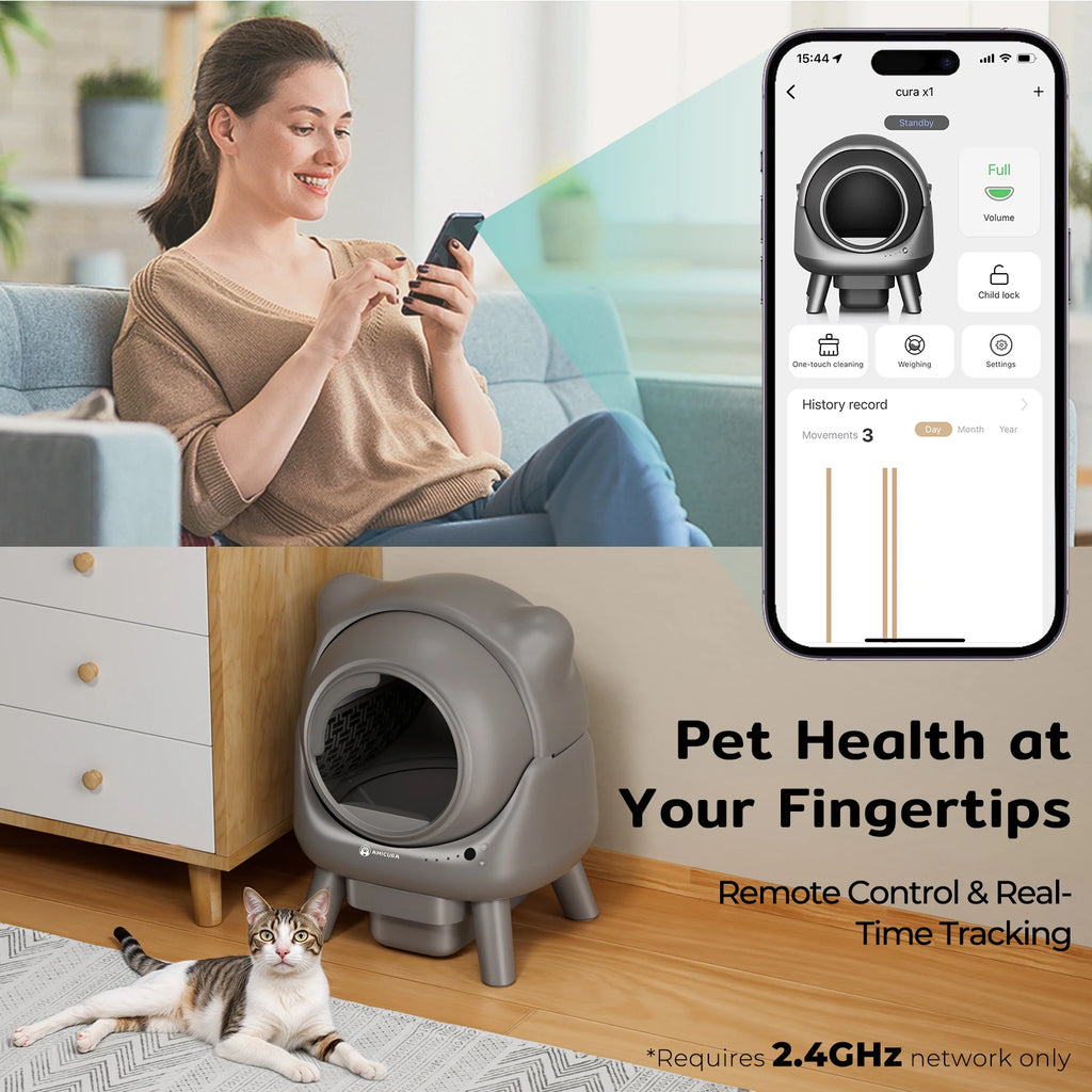 80L Smart Self-Cleaning Cat Litter Box – Automatic App-Controlled Litter Box