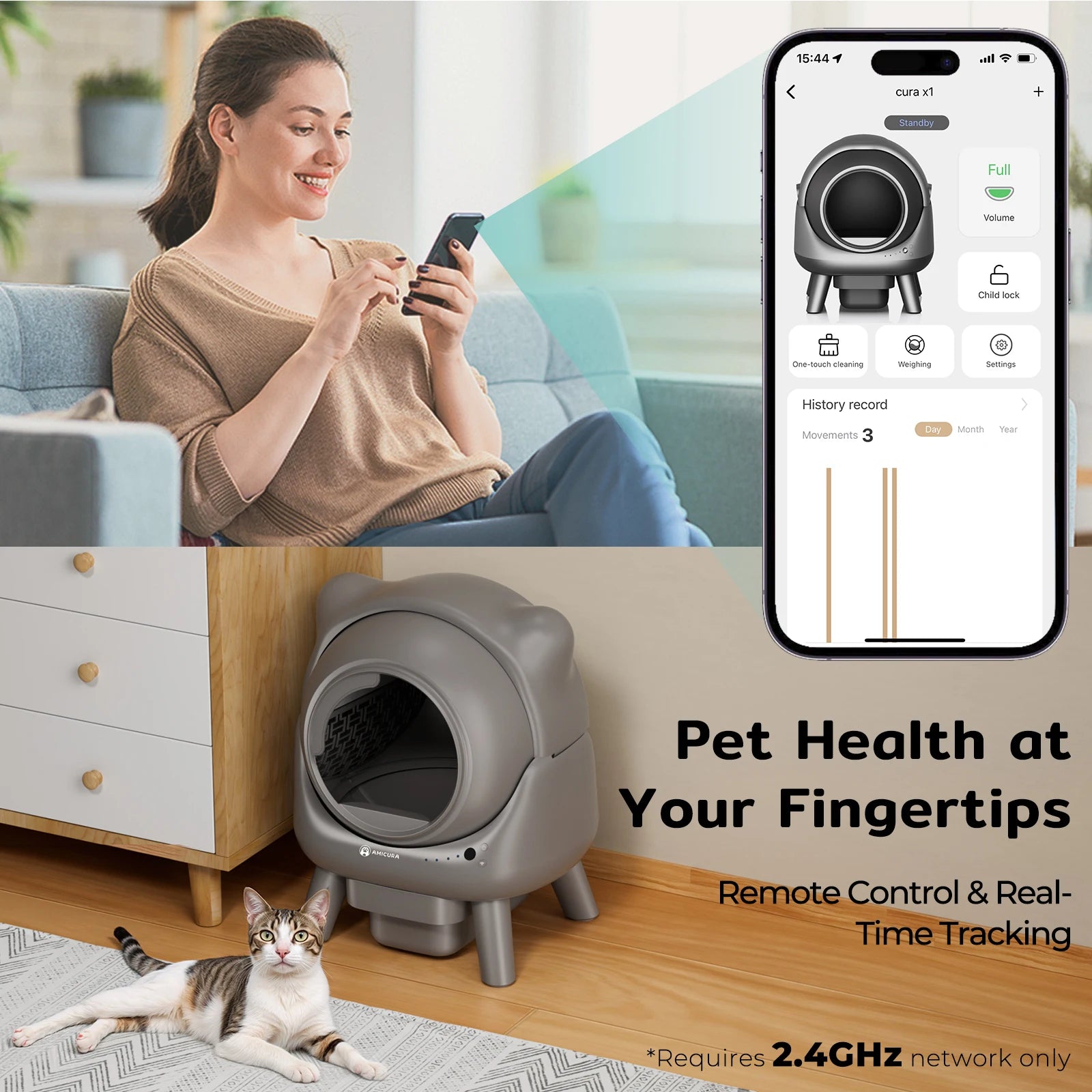 80L Smart Self-Cleaning Cat Litter Box – Automatic App-Controlled Litter Box