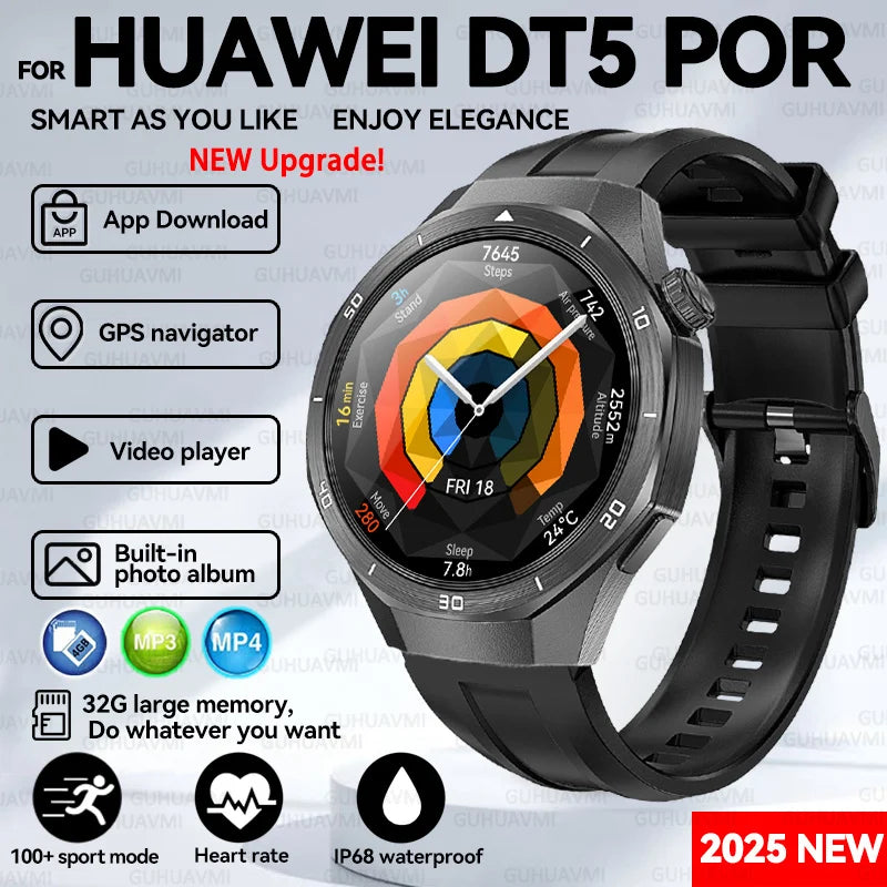 Montre connectée HUAWEI GT 5 Pro, mémoire de 32 go, AGPS Beidou, Navigation, écran saphir, vidéo HD, appel Bluetooth, nouveauté 2025