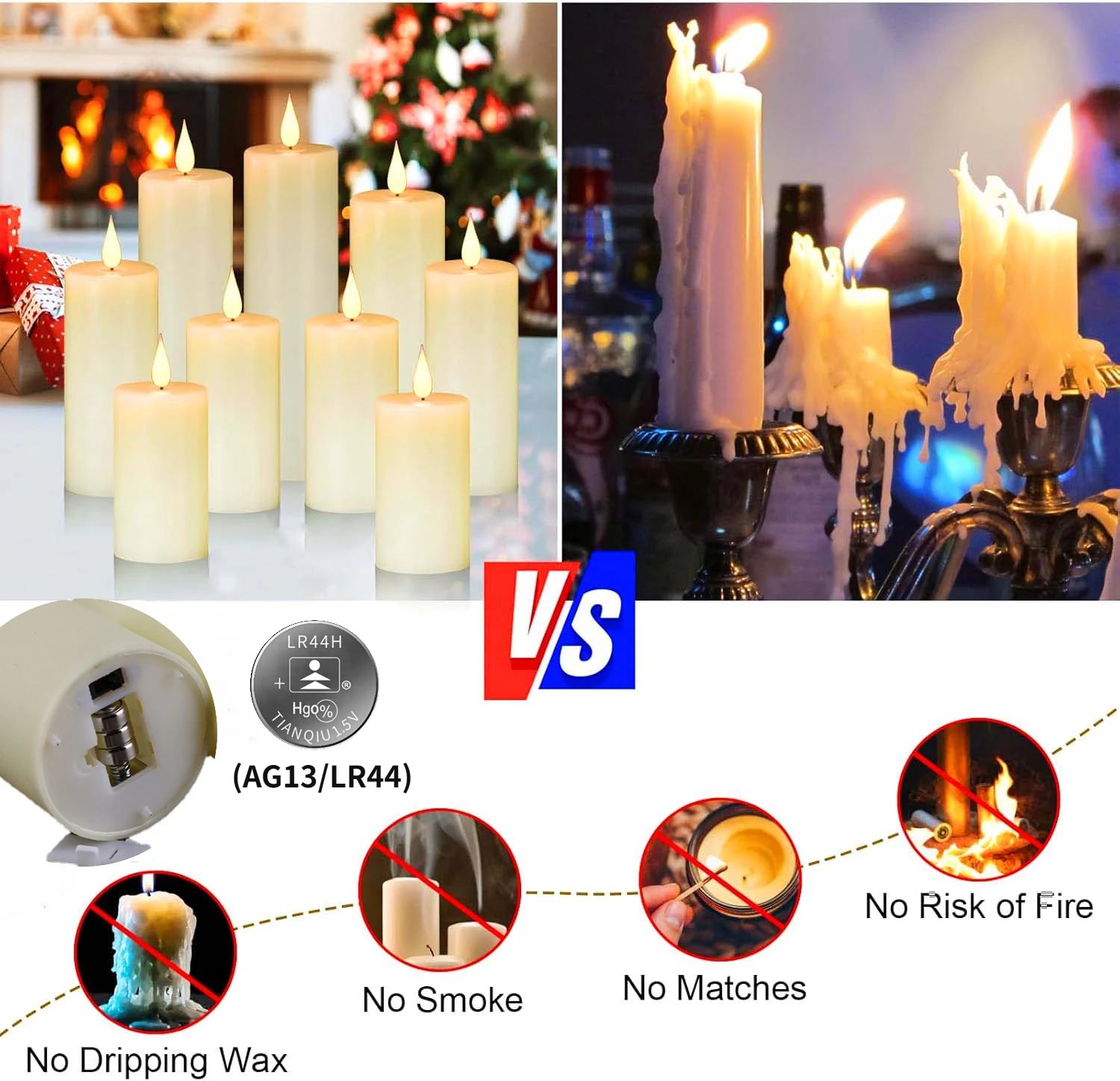 LED Flameless Flickering Candles Set (6–120 PCS) – Battery Operated Candles for Weddings & Events