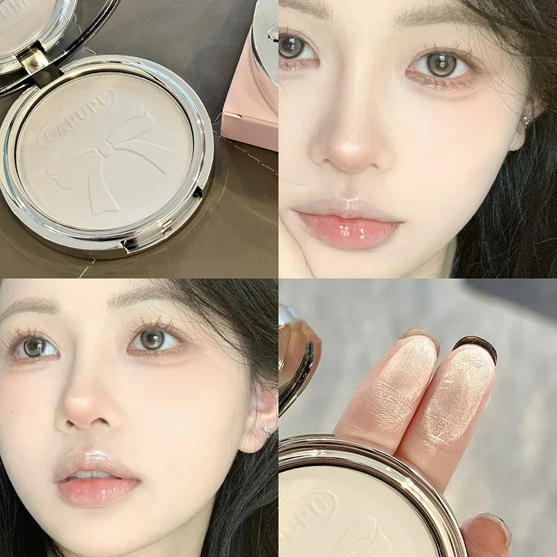 Poudre pressée – Transparent blanc, mat, illumine, anti-cernes, longue tenue, contrôle de l’huile, maquillage du visage, poudre de fixation lisse