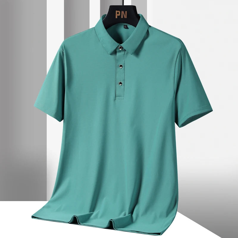 Été grande taille 7xl 8xl 9xl Polo hommes séchage rapide glace soie respirant Polo hommes surdimensionné affaires Polo marque vêtements