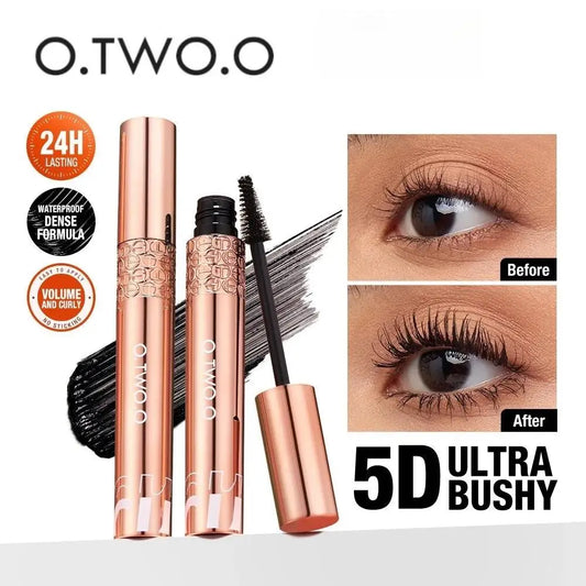 Mascara longue tenue volumisant noir fibres de soie 5D waterproof anti-bavure allongeant cils maquillage yeux