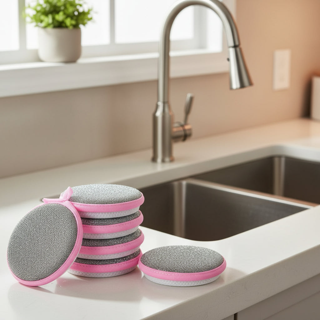 Reusable Double-Sided Dishwashing Sponges – Kitchen Cleaning Sponge Set