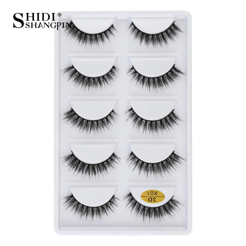 3 à 5 paires – Cils en vison 3D naturels, longs et doux, courts – Faux cils faits main, outil de maquillage pour extension de cils