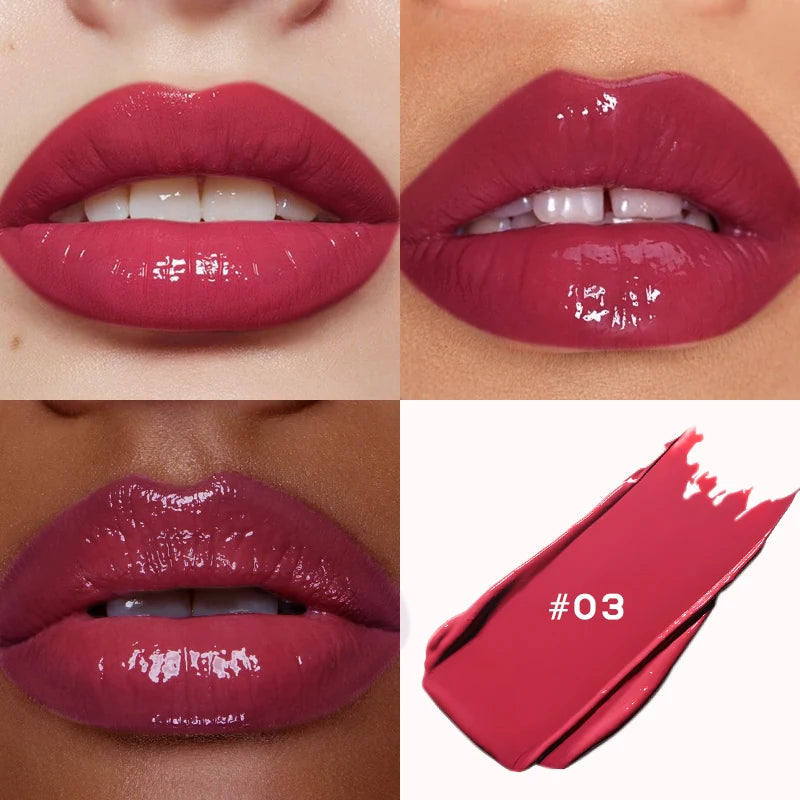 Rouge à lèvres effet miroir aquatique — Finition blanche | Non transférable et résistant aux taches | Hydratant avec effet gloss lumineux | Maquillage lèvres doux et brillant