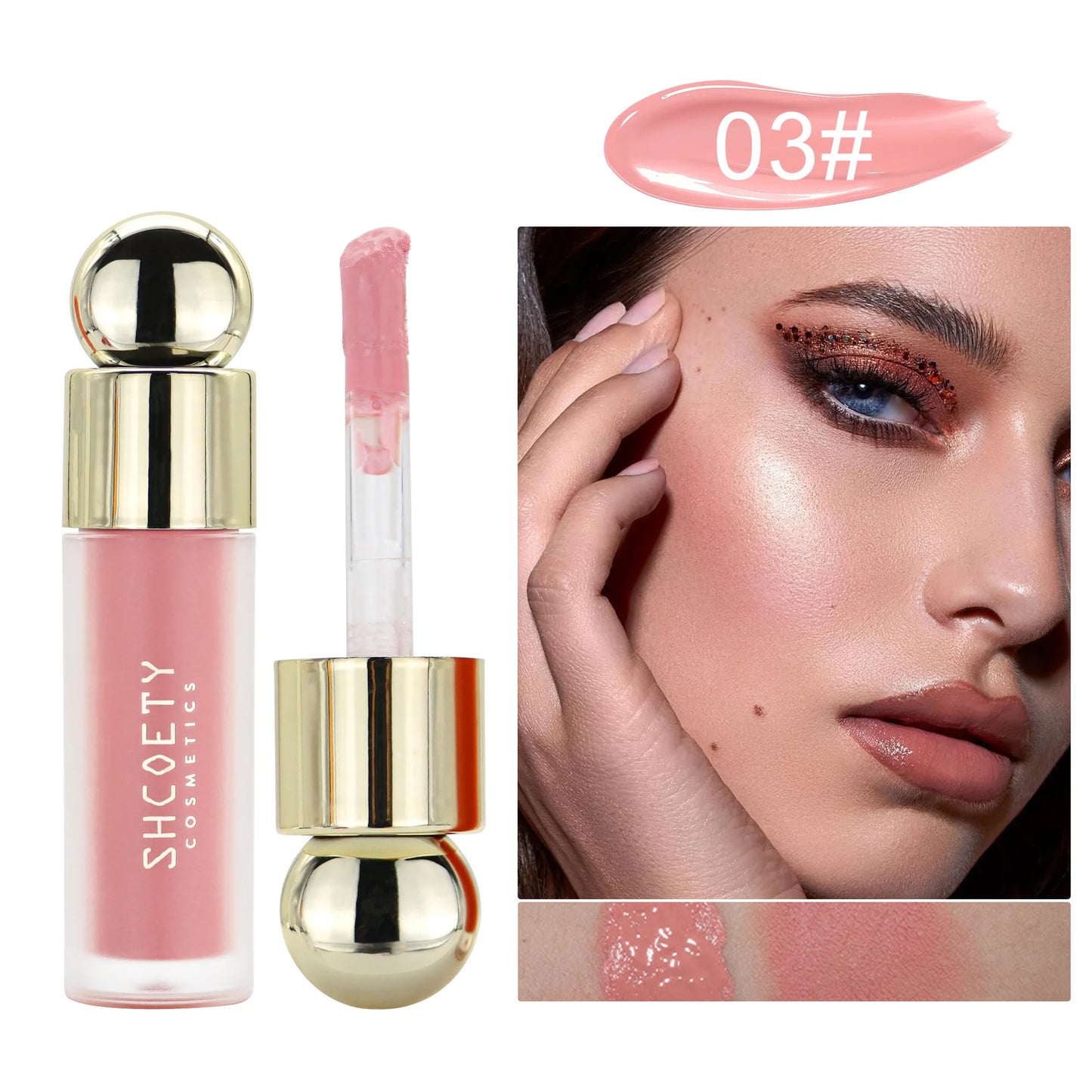 Blush liquide mat – Pigment visage et ombre à paupières longue tenue, texture crème – Teinte orange pêche naturelle pour un maquillage éclatant