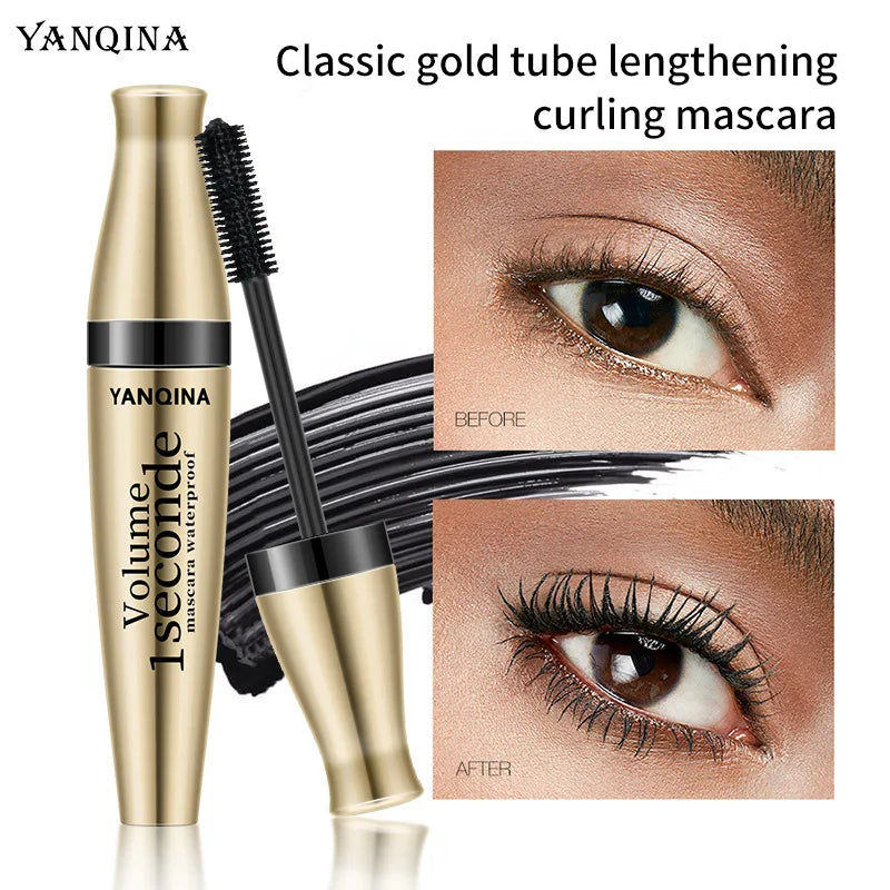 Mascara 3D fibres noir longue tenue waterproof volume et recourbant extensions cils liquide maquillage yeux