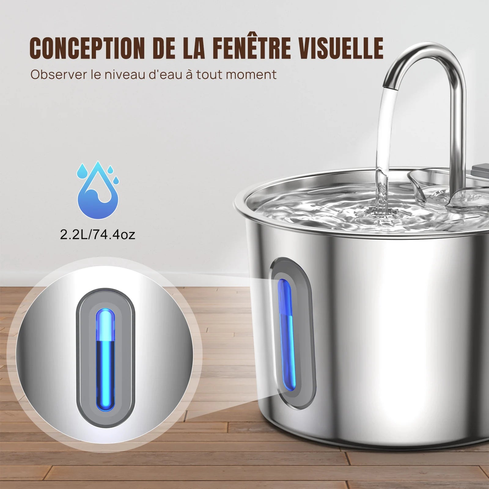2.2L Filtered Water Fountain for Cats & Dogs