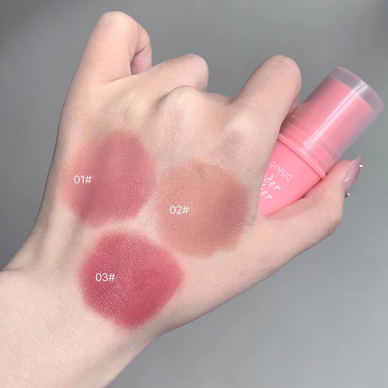 Blush stick énergisant – Fini mat naturel, texture crémeuse, facile à estomper – Pour un teint frais et éclatant