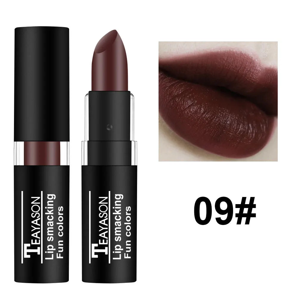 Set 12 Rouges à Lèvres Mat Nude – Waterproof, Longue Tenue, Anti-Transfert, Gloss, Teintes Sexy Vampire Rouge et Noir, Pigmenté, Cosmétiques
