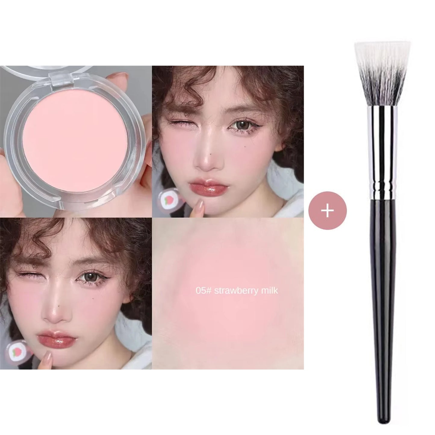 Blush Monochrome Mat — Couleur Naturelle pour les Joues, Illumine le Visage, Résistant à l’Eau, Pour Contouring Facial, Poudre Douce pour Maquillage