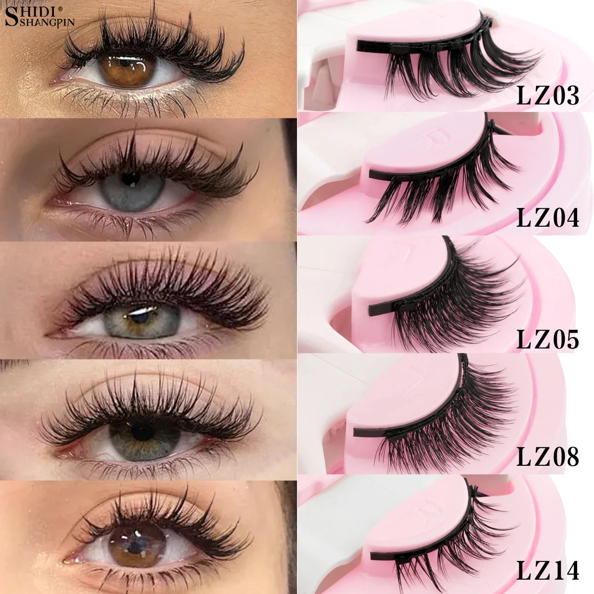 Faux-cils magnétiques réutilisables 1 paire naturels recourbés fluffy sans colle avec pince à épiler maquillage yeux