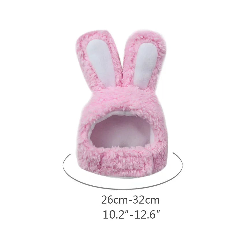 Cute Bear & Bunny Hooded Pet Hat – Soft Velvet Winter Costume for Cats & Dogs