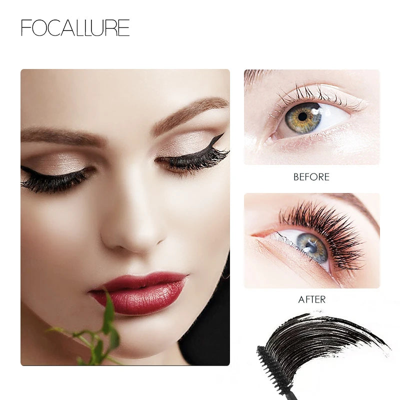 Mascara 3D fibres de soie noir volume et recourbant waterproof extensions cils épais