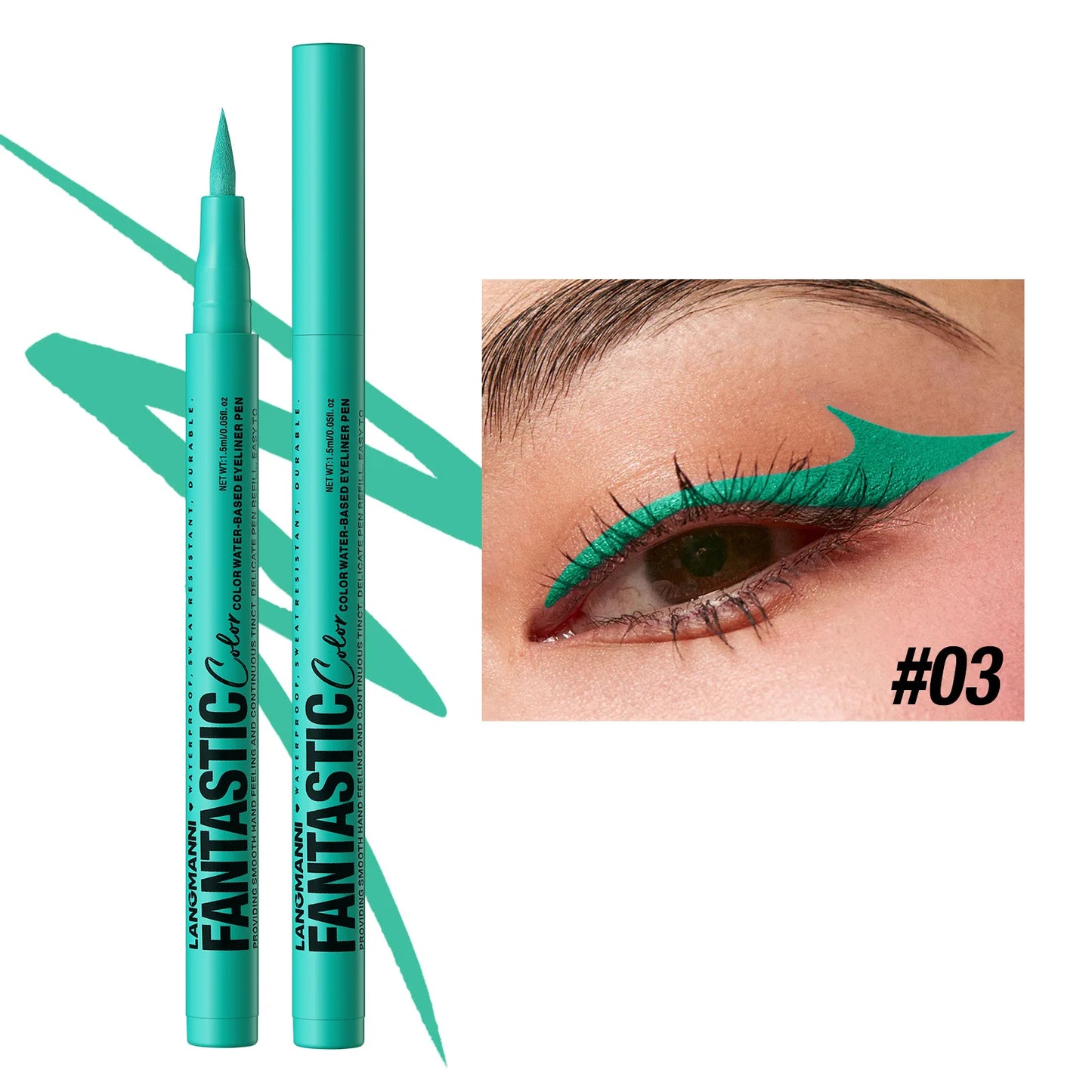 Stylo Eyeliner Liquide – 12 Couleurs, Pointe Ultra-Fine, Lisse, Facile à Appliquer, Séchage Rapide, Anti-Bavure