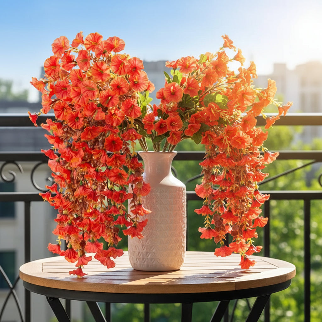 Artificial Morning Glory Flower Vine – Decorative Hanging Floral Garland