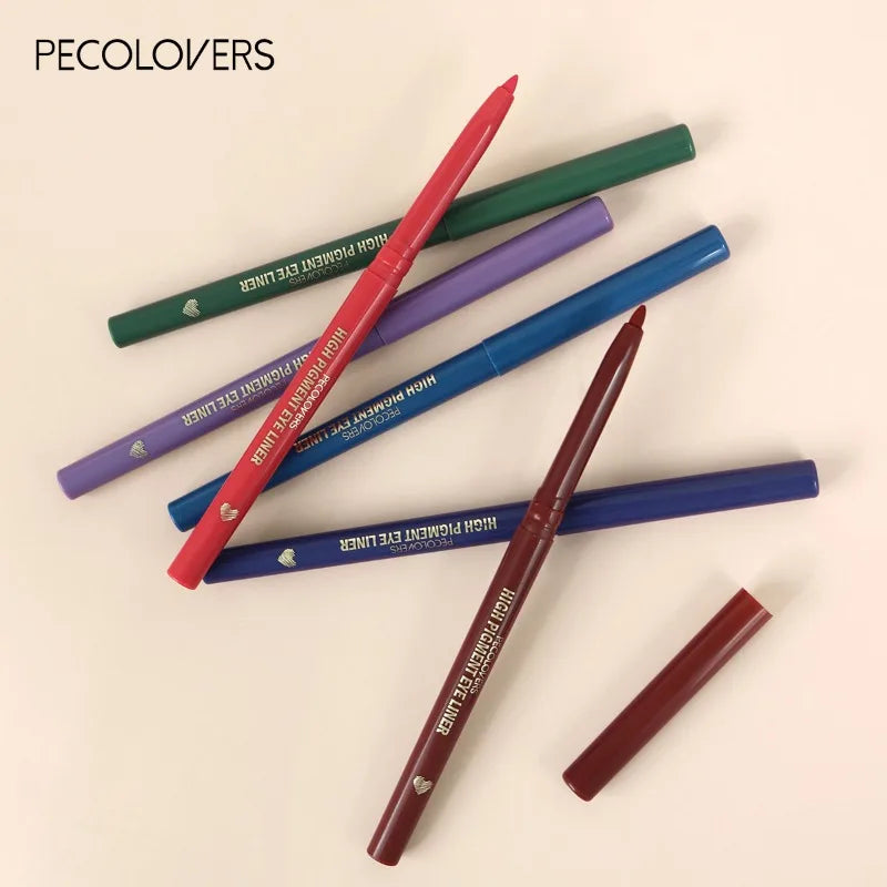 Crayon Gel Eyeliner Blanc Waterproof – Vert et Marron, Doux, Haute Pigmentation, Mat et Brillant, Longue Tenue